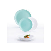 Набор тарелок Diwali Light Turquoise&White 6/18 P5912