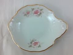 Икорница Bernadotte Бледные розы с золотой каймой 11см