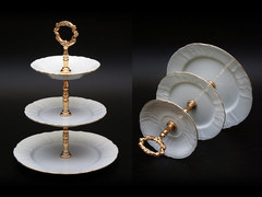 Этажерка трехъярусная Bernadotte Отводка золото 25см