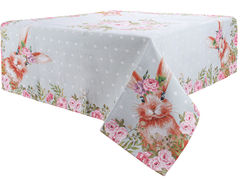 Скатертина гобеленова Великодня колекція м'ятна 100х100см 711-080