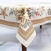 Скатерть с люрексом и тефлоновой пропиткой Золотая пуансеттия 140х260см CandleLTMantel-140x260DAC