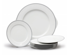 Тортовница на ножке Opal Серые пластинки 31см