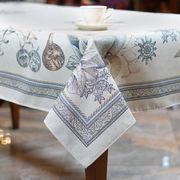 Скатерть с люрексом и тефлоновой пропиткой Серебряная пуансеттия 140х240см CLGrisLTMantel-140x240DAC