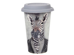 Кружка с силиконовой крышкой Зебра 350мл 924-615