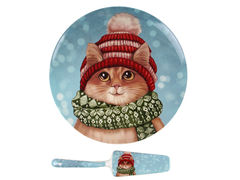 Тортовница с лопаткой Рождество 26см 924-646