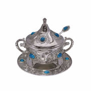 Сахарница с ложкой на подносе 12см 466-1325