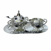 Цукорниця з ложкою+молочник на таці 12х28,5х16см 466-1153