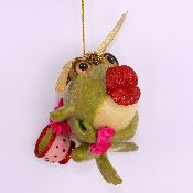 Ёлочная игрушка Лягушка 6х9см B30113.1