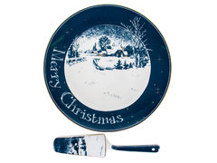 Тортовница с лопаткой Merry Christmas 26см 924-723