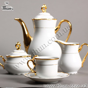 Кофейный сервиз Constance Широкая отводка золото 6/17