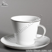Набір чашок з блюдцями Tom Платинова облямівка 260мл - в інтернет-магазині Світ посуду Набір чашок з блюдцями Tom Платинова облямівка 260мл - Світ посуду