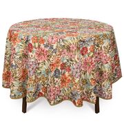 Скатертина з тефлоновим покриттям Квітучий сад beige 160см EmelBlaATMantel-D160DAC